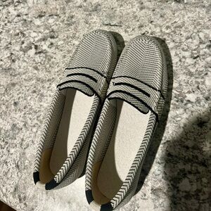 Women’s Black and White Loafers